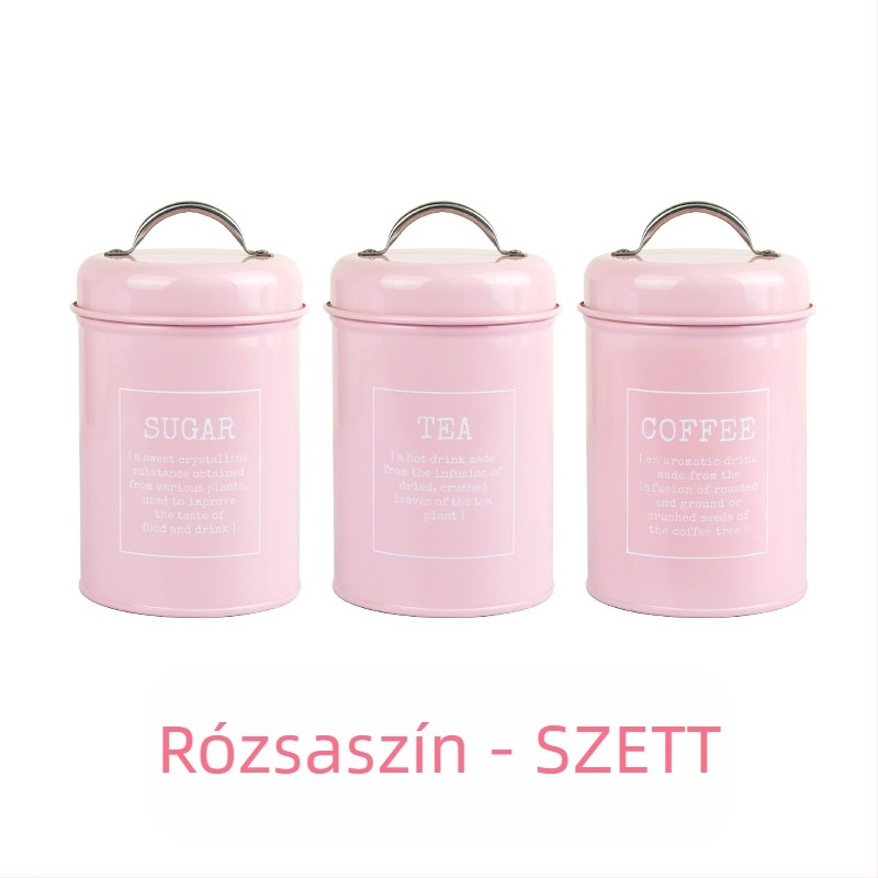 Fém kör alakú zárható, tömítő gyűrűvel ellátott edény tejpor, kávé, tea, cukorka és arcmaszk por számára; kapacitás 300 ml alatt