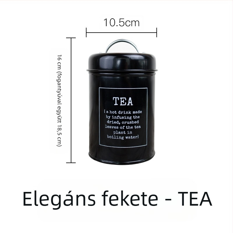 Fém kör alakú zárható, tömítő gyűrűvel ellátott edény tejpor, kávé, tea, cukorka és arcmaszk por számára; kapacitás 300 ml alatt