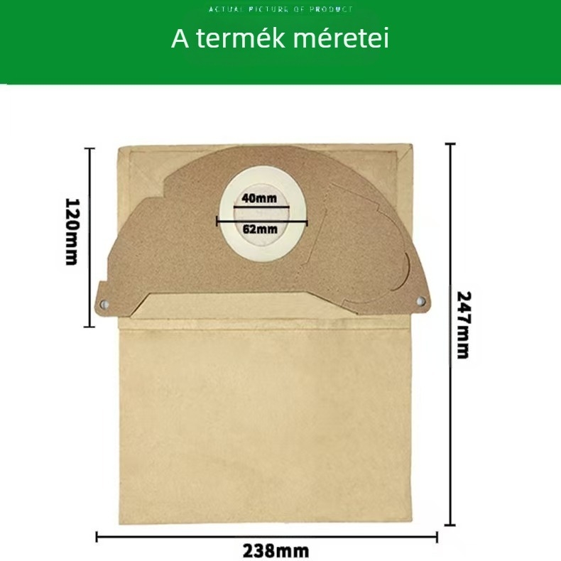 WD2MV2 porgyűjtő taska porszívóhoz, otthoni használatra, modell WD2MV2, alkalmas 51–100 m²-re