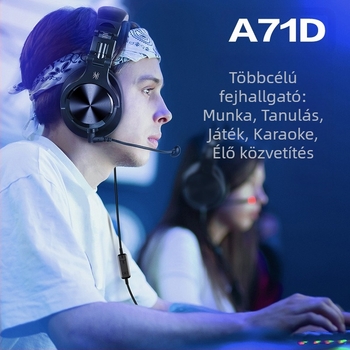 Oneodio A71D vezetékes fejhallgató mikrofonnal, 3,5 mm csatlakozó