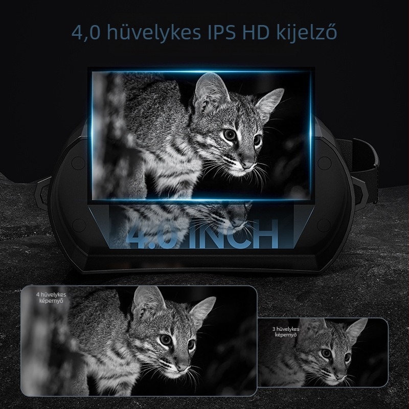 Éjjellátó készülék infravörös megfigyeléshez, kettős cső, IPS HD kijelző, kültéri digitális távcső.