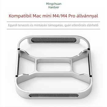 Mac mini M4/M4 Pro alumínium ötvözet hűtőkeret — asztali tartó, terhelés 2–5 kg, tömeg 73 g