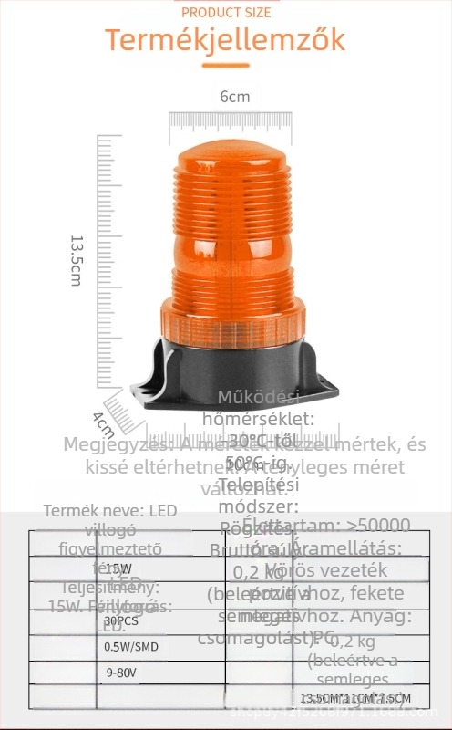 LED tetőfényes figyelmeztető lámpák targoncákhoz, iskolabuszokhoz és építőgépekhez, villogó jelzőfények, univerzális kompatibilitás