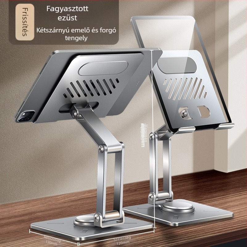 Forgó, összecsukható tabletatartó, emelő típus, fémből készült, tömeg 588,3 g, XUNDD