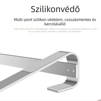 Alumínium ötvözetből készült laptop-tartó, magasságállítás, hordozható, hőelvezetés
