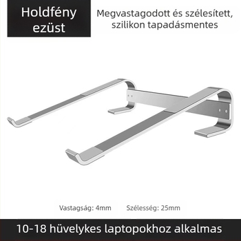 Alumínium ötvözetből készült laptop-tartó, magasságállítás, hordozható, hőelvezetés