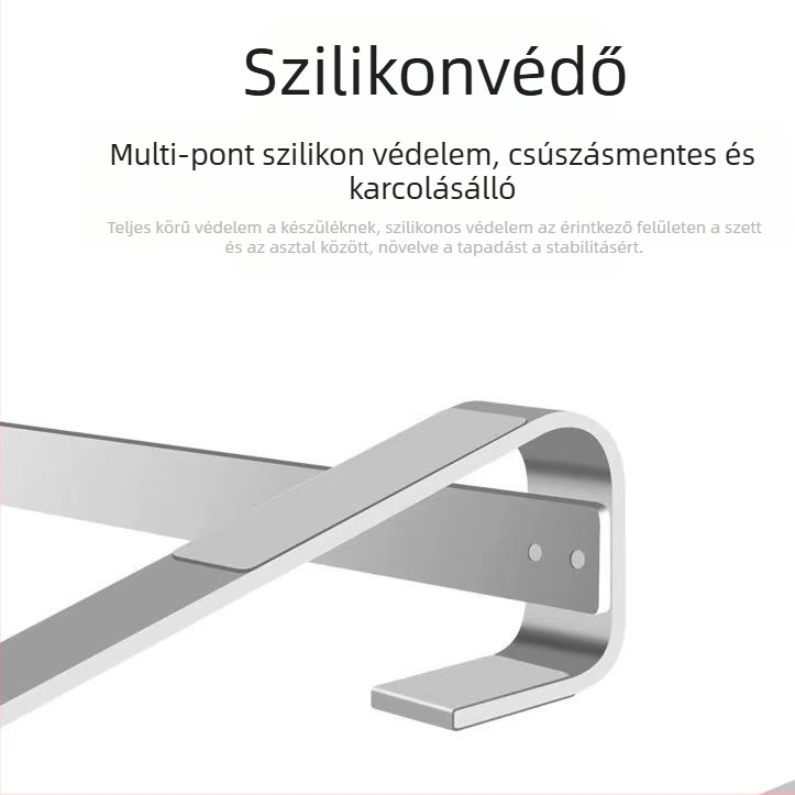 Alumínium ötvözetből készült laptop-tartó, magasságállítás, hordozható, hőelvezetés