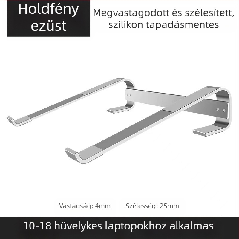 Alumínium ötvözetből készült laptop-tartó, magasságállítás, hordozható, hőelvezetés