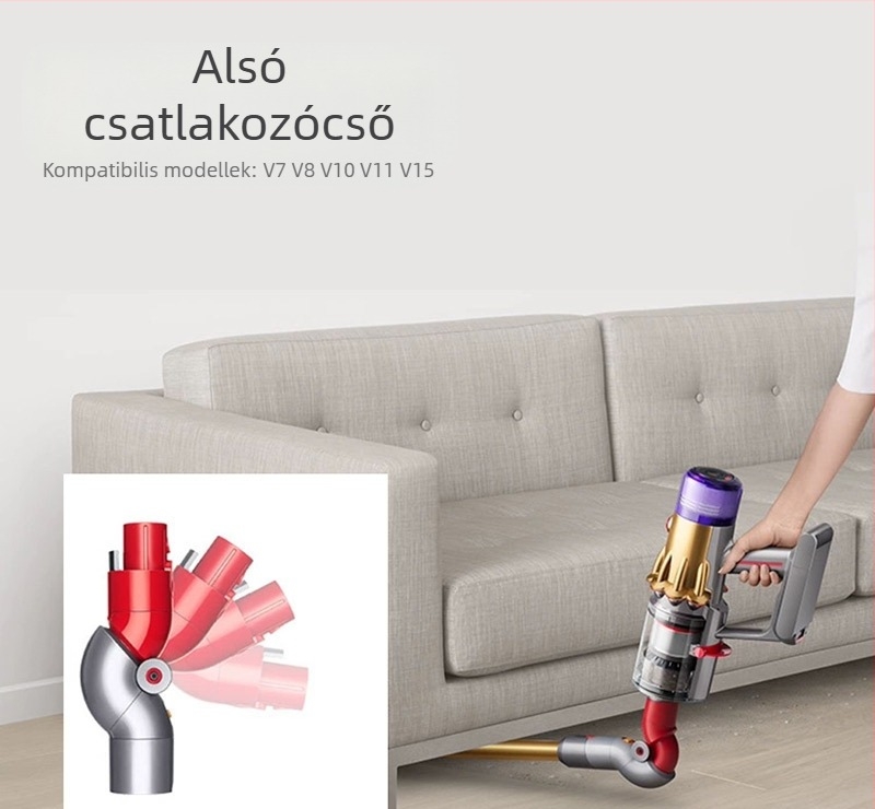 MLRISE Dyson-kompatibil szívóalkatrész: hosszú sík fej a résekhez, matrac portalanítása, széles nyílású puha sörtés fej (V7/V8/V10/V11)