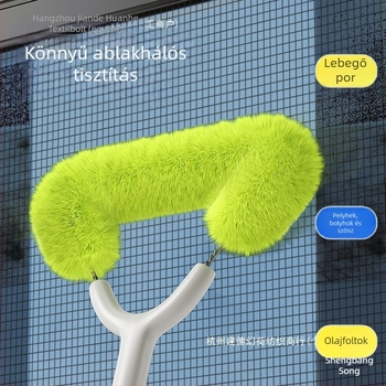 Ablakháló tisztító kefével hosszú teleszkópos nyéllel, PP kivitel, kézi tisztító eszköz magas emeletekhez