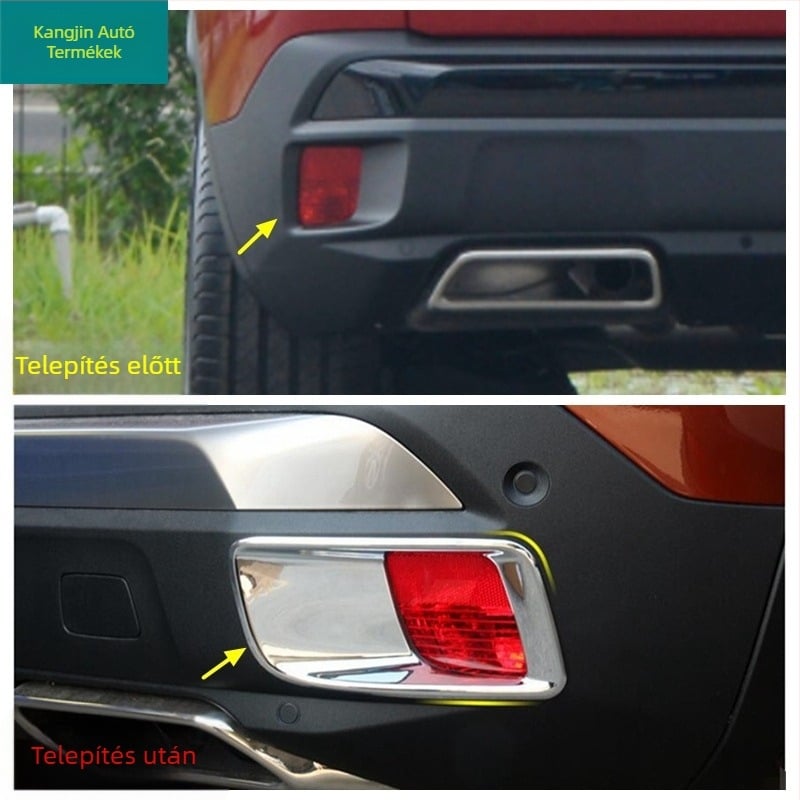 Hátsó ködlámpa dekoratív keret ABS-ből, elektroplakált felülettel, fényes befejezés, Peugeot 4008-hoz