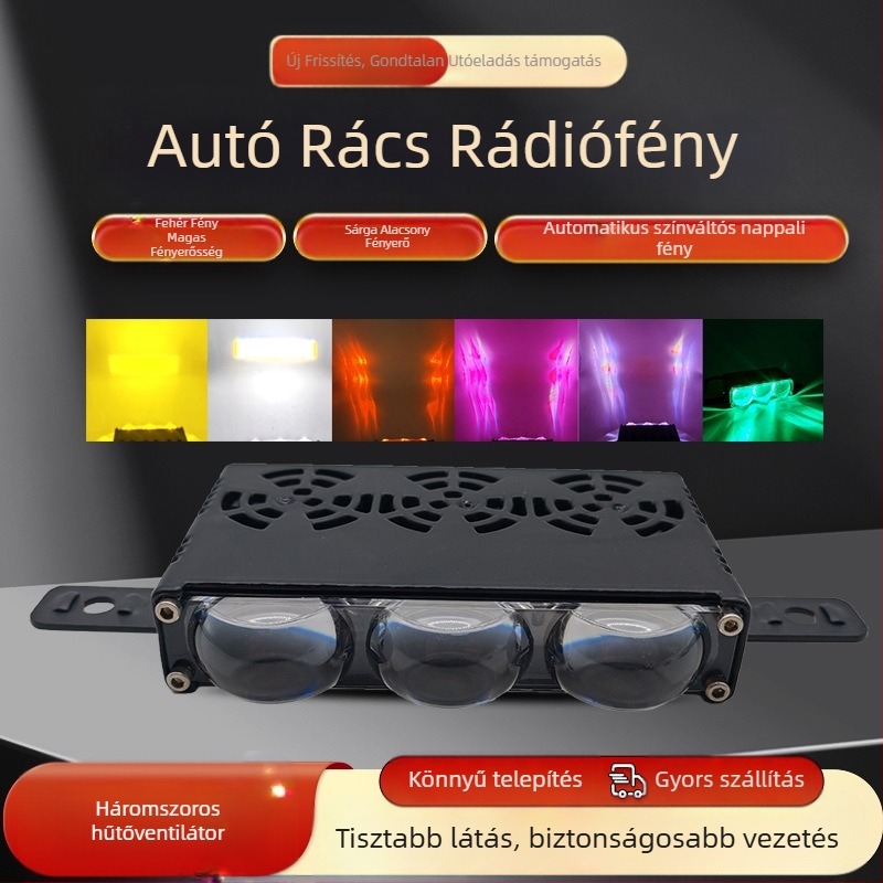 Autógrill LED világítás, XZ9 modell, alumínium, 12-36V, univerzális kompatibilitás