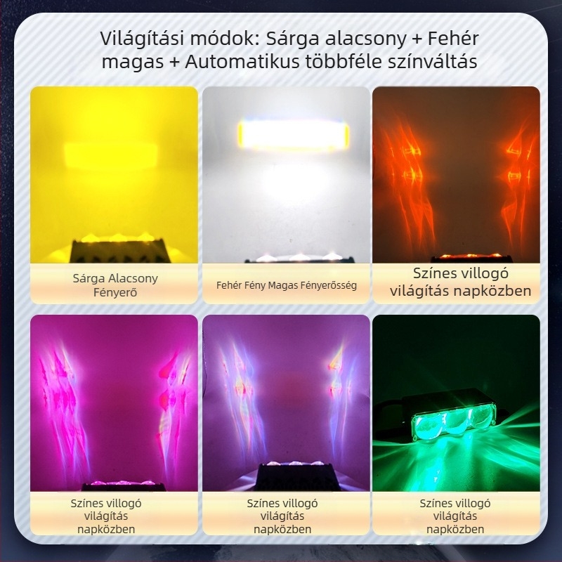 Autógrill LED világítás, XZ9 modell, alumínium, 12-36V, univerzális kompatibilitás