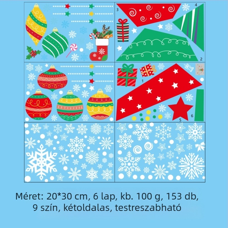 Karácsonyi mézeskalács figura ablakmatrica, PVC, elektrosztatikus tapadás