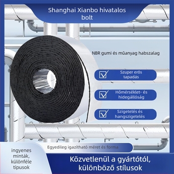 NBR habszalag, egyoldalas, akril ragasztóval, ajtók és ablakok tömítésére