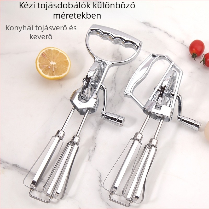 Kézi tojáshabverő dupla fejű rozsdamentes acélból, sütéshez