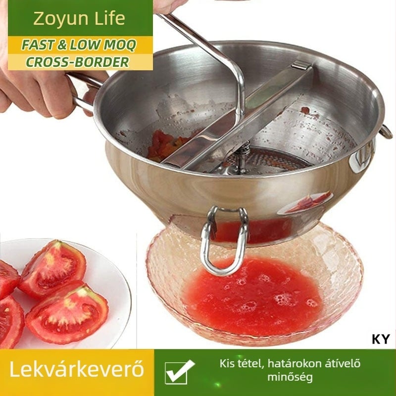 Rozsdamentes acél – multifunkcionális konyhai blender és törő, kézi használatú, gyümölcsök, zöldségek, bébiételek, lekvár és krumplipüré számára