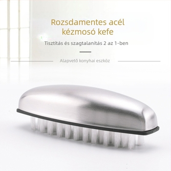 304 rozsdamentes acél tisztító ecset szagtalanító szappannal, kettős használat – kézmosáshoz és étel tisztításához, ecset zöldségek és gyümölcsök számára, masszázs konyhai eszköz