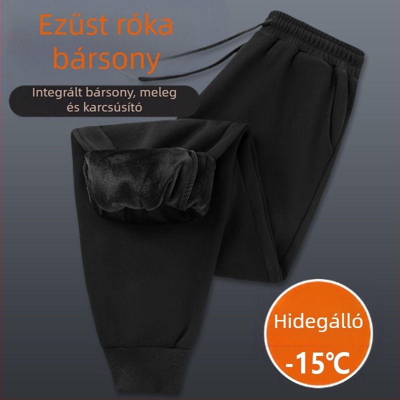 Női pamut sportnadrág magas derekú, fleece-béléssel Silver-Fox Velvet anyagból