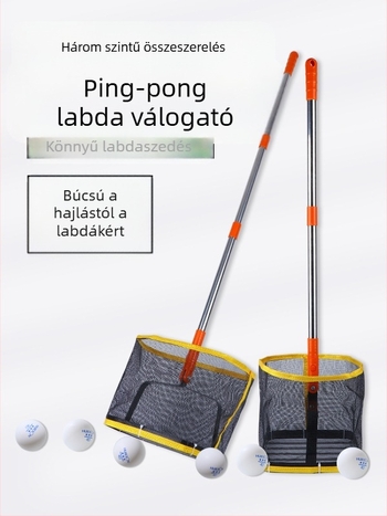 Asztalitenisz labdagyűjtő készülék többlabdás edzésekhez, acél test, 1,2 kg, nagy kapacitás, beltéri használatra