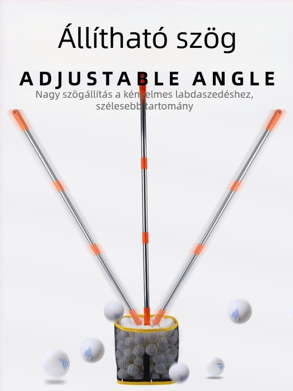 Asztalitenisz labdagyűjtő készülék többlabdás edzésekhez, acél test, 1,2 kg, nagy kapacitás, beltéri használatra