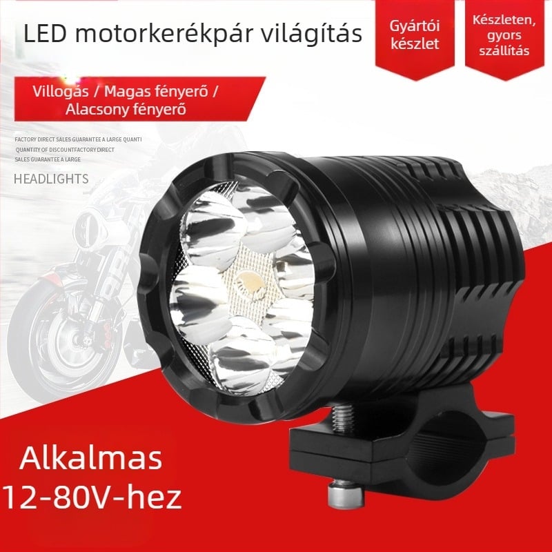 Motorkerékpár LED elsőfényszóró, 30W, 12-80V bemenet, 3000-3500 lm, modell XCD-1066