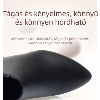 Női mikroszálas rövid csizmák, Koreai stílus, hegyes orr, 3–5 cm vastag sarok, oldalsó cipzár, műszőrmés bélés