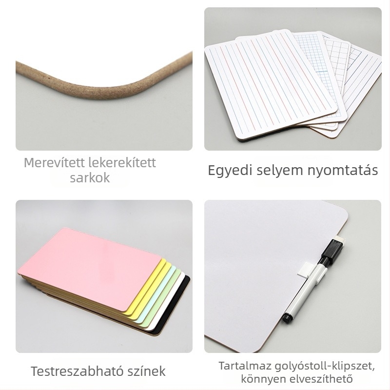Kétoldalas száraz-író tábla gyerekeknek — hordozható mini tábla MDF kerettel, Melamin panellel, Dreater