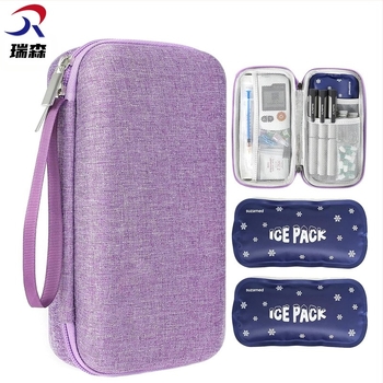 Inzulin hűtött tároló táska, hordozható digitális hőmérővel, EVA kemény tok, modell YDSNB-006, márka Ruisen