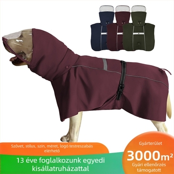 Kutyák esőkabátja kapucnival - poliészter, dupla réteg, hétköznapi stílus, háziállatok ruházata