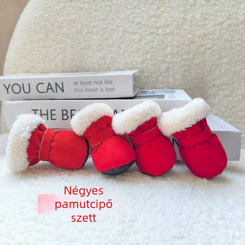 Teddy kutyacipő télre, cukorka színű sorozat, fleece bélés, meleg pamutcipő, csúszásmentes puha talppal