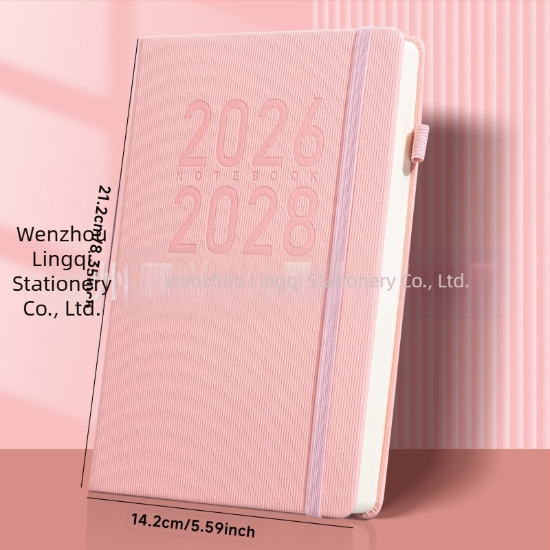 Notesz műbőr borítóval, varrott ragasztott kötés, Daolin paper, 80G belső papír, 300–400 oldal, üzleti iroda stílus