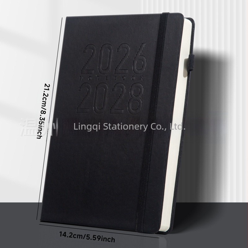 Notesz műbőr borítóval, varrott ragasztott kötés, Daolin paper, 80G belső papír, 300–400 oldal, üzleti iroda stílus