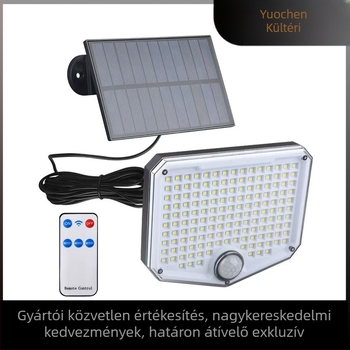 Napelemes kültéri falikar mozgásérzékelővel, IP65 vízálló, LED 10W, 1.2V