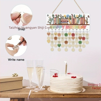 Fából készült függő naptár otthonra, természetes stílusú dekoratív akasztó, esküvőkre és partikhoz