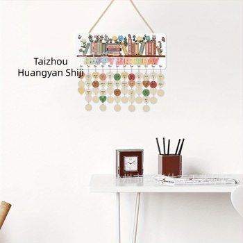 Fából készült függő naptár otthonra, természetes stílusú dekoratív akasztó, esküvőkre és partikhoz