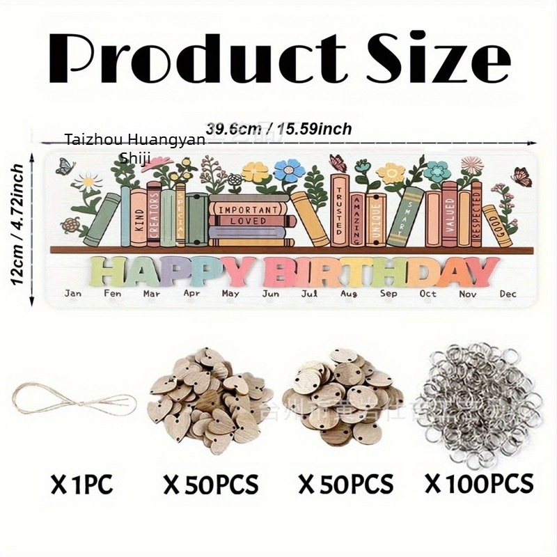 Fából készült függő naptár otthonra, természetes stílusú dekoratív akasztó, esküvőkre és partikhoz