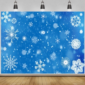 Karácsonyi hópelyhekkel díszített háttér vászon fotózáshoz | vinil háttér, szcenikus fotózás, súly 0.16–0.33 kg