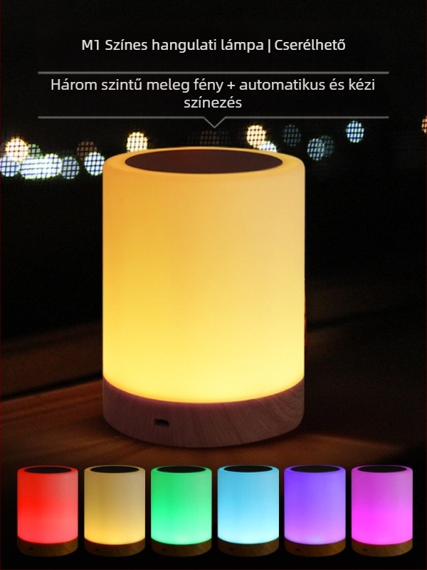 Éjjeli fény beépített akkumulátorral, üveg árnyékoló, gombos kapcsoló, intelligens vezérlés, feszültség ≤36V