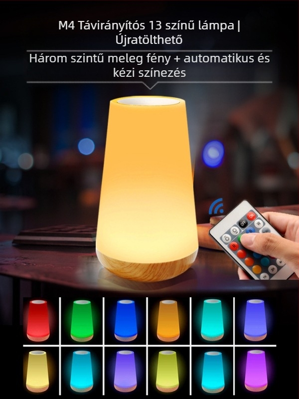 Éjjeli fény beépített akkumulátorral, üveg árnyékoló, gombos kapcsoló, intelligens vezérlés, feszültség ≤36V