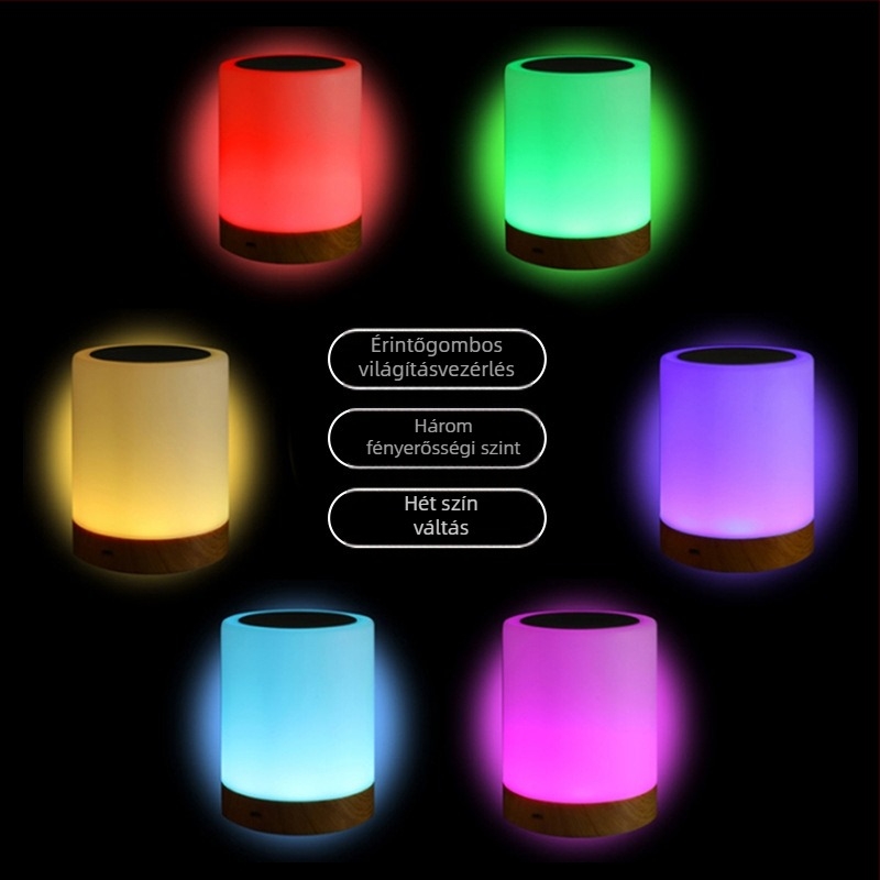 Éjjeli fény beépített akkumulátorral, üveg árnyékoló, gombos kapcsoló, intelligens vezérlés, feszültség ≤36V