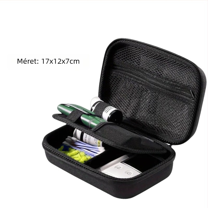 Diabétesz eszközök rendező doboz – EVA anyag, modern minimalista stílus, asztali tároló, porvédett