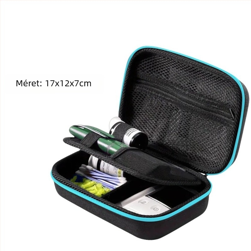 Diabétesz eszközök rendező doboz – EVA anyag, modern minimalista stílus, asztali tároló, porvédett