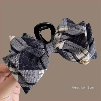 Hajcsat: kézzel készült, női dizájn, kevert anyagok, retro kockás minta, 2025 őszi kiadás