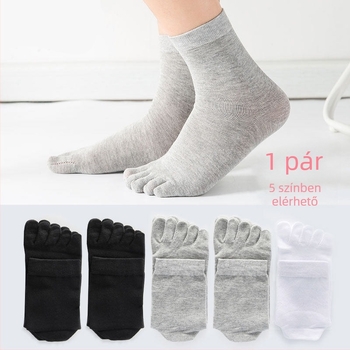 Pamut ötujjas zokni jógahoz, légáteresztő, antibakteriális, nedvszívó, dezodoráló, uniszex, négy évszakos