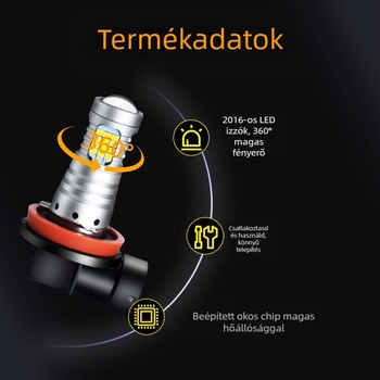 LED ködlámpa autóhoz H8/H11 1156/1157 T15, 12-24V, 3000LM, 6000K, alumíniumötvözet