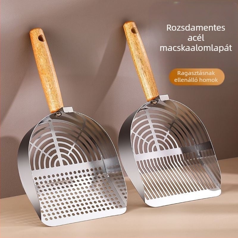 Rozsdamentes acél macskaalom-kanál integrált durva és finom lyukakkal, egyszerűen tisztítható, modell Tx-089