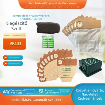 VK130 VK131 porzsákkészlet robotporszívóhoz – Kompatibil VK130 VK131, Otthoni használat, Lefedettség 101–150 m², Kiegészítők