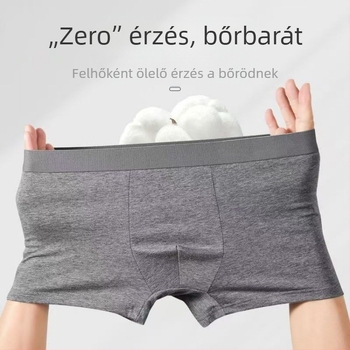 Férfi pamut boxeralsó, antibakteriális, lélegző, középmagas derekú, 95-100% pamut