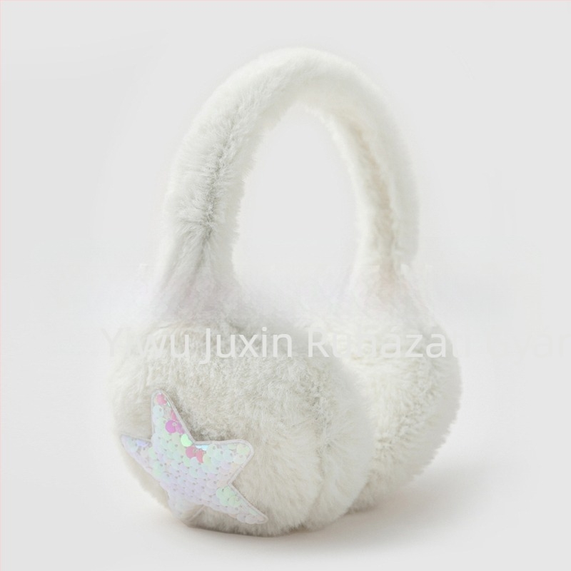 Ötágú csillagos plüss fülvédő, téli meleg, szélálló, összecsukható, poliészter